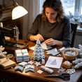 thumbnail image 4 of DIY Quilted Christmas Tree Kit, Fabric Quilting Patchwork Handmade, 3D Layered Ornament Sewing Set Gift for Adults, B, 4 of 5