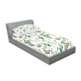 thumbnail image 2 of Ambesonne Desert Fitted Sheet & Pillow Sham Set, Llama Animal Pattern Cacti, Twin, Multicolor, 2 of 2