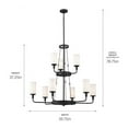 thumbnail image 6 of 9 Light 2-Tier Chandelier In Homestead Style-37.25 Inches Tall And 39.75 Inches Wide-Natural Brass Finish    -Traditional Installation Kichler, 6 of 7