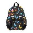 thumbnail image 3 of Butterfly and Multicolor Black Pattern Backpack for School, Cute School Bag with Adjustable Shoulder Straps and Padded Back, 15"x11.42"x5.5", 3 of 5