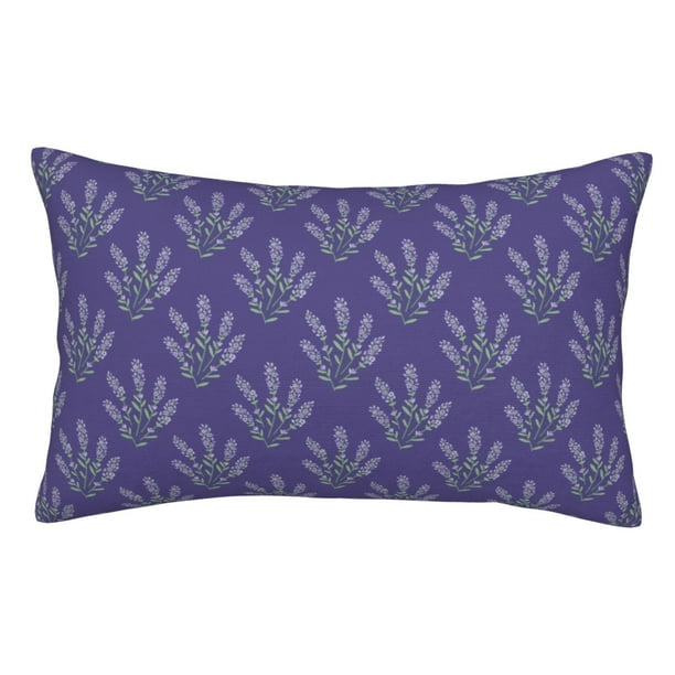 Fotbe Lavender Flowers Funda de Almohada Decorativa Estilo Occidental, Lujo en Algodón, Fundas para Almohadas King, Cojín Estampado para Decoración del Hogar-14"x20"