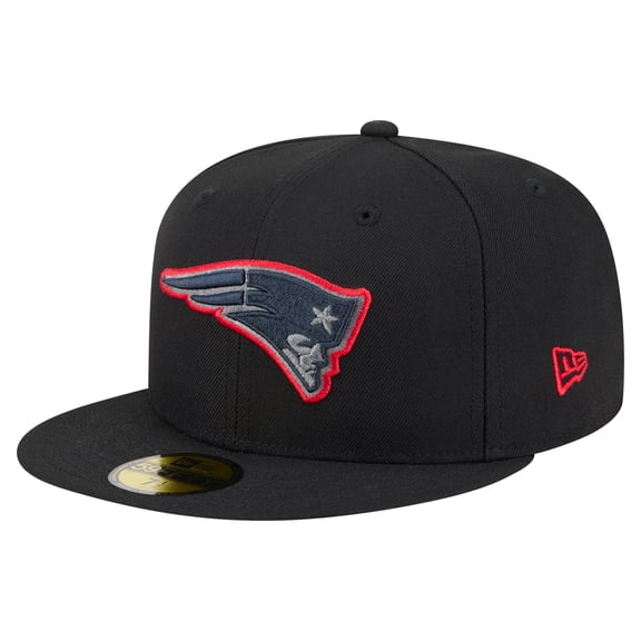Men's New Era  Black New England Patriots Color Pop 59FIFTY Fitted Hat