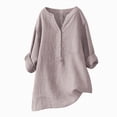 thumbnail image 6 of Paguaki Womens Tops V Neck Mid Length Sleeve Top Summer Top for Women Dressy Casual Solid Color Casual Blouse Shirt Top, 6 of 7
