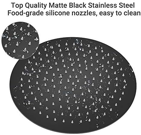 Rain Shower Head, Ultra-Thin Design-Pressure Boosting, Awesome Some Experience, High Flow Stainless Steel Rainfall Head (12 Inch, Matte Black)