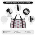 thumbnail image 4 of Fotbe Cute Red Crabs With Nautical Bolsa de Viaje con Estampado, Bolsa de Fin de Semana para Mujer con Compartimento para Zapatos, Bolsa de Gimnasio con Bolsillo Húmedo, 4 of 7