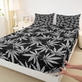 thumbnail image 3 of jejeloiu Gray Rustic Leaf Twin Sheet Sets,Tropical Botanical Bedding For Adults 3 Pieces, 3 of 7