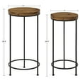 thumbnail image 2 of Kate and Laurel Espada Rustic Round End Table, Set Of 2, Rustic Wood And Black Metal Frame, Farmhouse-Inspired Home Accent, 2 of 6