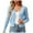 Light Blue, variant on Womens Cardigan Ladies Long Sleeve Cropped Lightweight Cardigan Button Down Sweaters V Neck Women's Cardigans White S