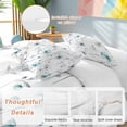 thumbnail image 2 of 3 Piece Turquoise Flowers Duvet Cover Set Queen Size,Microfiber Comforter/Quilt Cover with Corner Ties and 2 Pillowcases,Farmhouse Spring Botanical Floral All Season Soft Bedding with Zipper Closure, 2 of 8