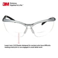 thumbnail image 3 of Gafas de seguridad 3M BX +2.5 con aumento de lectura, color plateado, 3 of 6