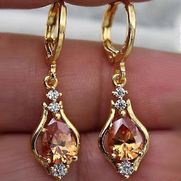 Pendientes de gota de agua con diseño de arcoíris para niñas, aretes de piedra de circonita de color plateado estilo bohemio, aretes largos de cristal para mujer ---- 3 --- Código de producto 65482 3