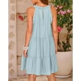 thumbnail image 5 of PRETTYGARDEN Women's Summer Hollow Out Halter Dresses Casual Sleeveless A-Line Tiered Swing Sundress Beach Vacation Mini Dress, 5 of 6