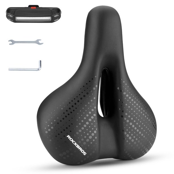 Asiento de bicicleta ROCKBROS Comfort con gel de silicona para luces traseras