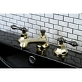 thumbnail image 4 of NS4466AL Water Onyx widespread lavatory faucet with brass pop-up drain, polished brass finish with black nickel trim, 4 of 6