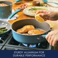 thumbnail image 3 of Rachael Ray Cucina Nonstick Cookware Pots and Pans Set, 12 Piece, Agave Blue, 3 of 7