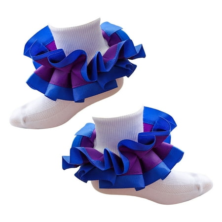 

YZdevelop 1 Pair Baby Socks Cute Comfortable Cotton Girls Princess-style Slip Socks with Ruffle Daily Wear