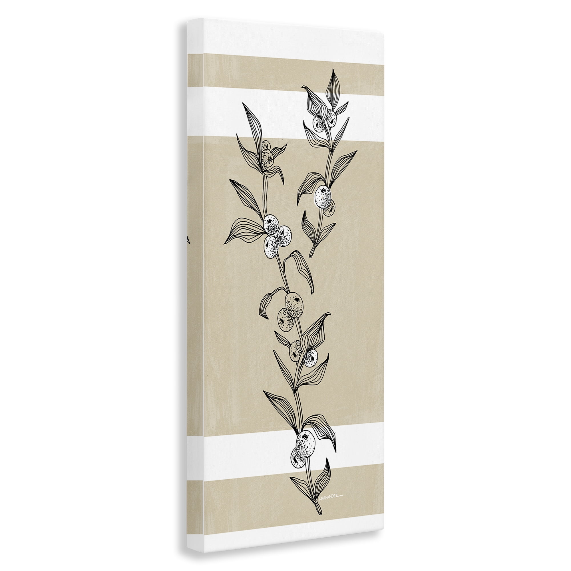 Stupell Industries Sweet Orange Spig Plants & Flowers Painting Wrapped Canvas Art Print Wall Art, 13 x 30