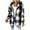 Black, variant on Jackets for Women Plaid Shacket Long Sleeve Single Breasted Fleece Hooded Shirts Lightweight Jackets Bronze