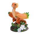 thumbnail image 1 of Figurine Décorative en Résine Petit Dragon Fleur Orange, 1 of 1
