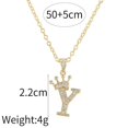 thumbnail image 4 of Female Cubic Zircon Crown Alphabet Pendants Necklace For Lady Copper Mini A- Z Letter Charms Necklace 26 Initial Collares Jewelr, 4 of 6