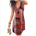 thumbnail image 1 of Nouvelle Robe Mini Décontractée Sans Manches à Col en V Sexy Boho Plage pour Femmes, 1 of 7