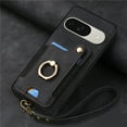 thumbnail image 2 of for Google Pixel 10 / 10 Pro Phone Case Wallet with Card Holder,PU Leather Flip Folio Case,RFID Blocking Ring Holder Kickstand Wrist Strap Magnetic Protective Women Men Cover,Black, 2 of 12