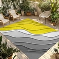 thumbnail image 2 of Outdoor Rug 3x5 ft Yellow Grey Modern Geometric Outdoor Large Area Rug Non Slip Rubber Abstract Beach Front Door Mat RV Rug Camping Carpet Patio Outdoor Rugs for Backyard Balcony Deck Porch Indoor, 2 of 9