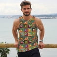 thumbnail image 6 of Fotbe different patchwork Pattern Men's Quick Dry Workout Tank Top Gym Muscle Tee Fitness Bodybuilding Sleeveless T Shirt Breathable Workout Shirt-XX-Large, 6 of 7
