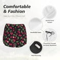 thumbnail image 4 of Rateoe Ripe Red Cherry Printed 2 in 1 Women's Workout Shorts for Athletic Gym Running Shorts with Phone Pockets-Large, 4 of 7