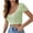 Green tops Women, variant on Women's Short Sleeve Shirts Square Neck Crop Sweatshirt Relaxed-Fit Pullover Blouse Vintage Gothic Slim Fit Lace Mesh Splicing Tops Gifts for Women Casual Urban Tee Shirt Yellow