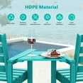 thumbnail image 5 of JUSTLET Balcony Chair Set of 2, Outdoor Adirondack Barstools with Connecting Tray, Turquoise, 5 of 9