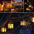 thumbnail image 2 of Linterna colgante retro solar Lámpara decorativa impermeable para exteriores con vela intermitente para jardín, terraza, césped, paraguas, terraza, árbol, carretera (wa,11 Feliz Sencillez, 2 of 3
