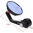 thumbnail image 3 of Motorcycle Rear View Mirrors, 1 Pair 7/8 Universal Motorcycle Chrome Side Mirrors with Handlebar End Cap Motorbike, 3 of 5