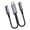 2 Type C female -straight head, variant on Flexible Nylon USB to Type C/USB Splitter Cable 480Mbps Data Speed Fast Charging for Laptop Phone Tablet Accessories