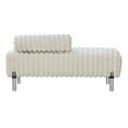 thumbnail image 4 of GZXS Modern Upholstered Settee Bench with Metal Legs & Adjustable Back, Small 2-Seater Sofa/End of Bed Bench/Window Seat, Beige Faux Fur Fabric, 4 of 7