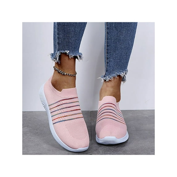 UKAP Women's Breathable Slip On Sneakers Casual Athletic Running Jogging Walking Shoes Sock Shoes