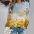 thumbnail image 5 of Nueva camiseta de manga larga con estampado gráfico de pintura al óleo para mujer, camiseta larga de calle con cuello redondo, camiseta holgada Y2k, 5 of 5