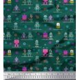 thumbnail image 1 of Soimoi Polyester Crepe Fabric Cartoon Machine & Gear Parts Hardware Print Fabric by The Yard 42 Inch Wide, 1 of 3