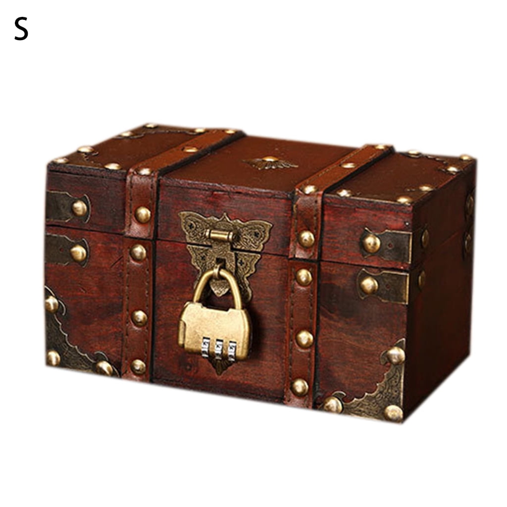 Kids Toys Pirate Treasure Chest Assorted Plain Wooden Storage Box With ...