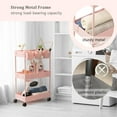 thumbnail image 5 of danpinera 3 Tier Rolling Cart Slim Tiered Storage Utility Cart with Wheels for Narrow Places - Pink, 5 of 7