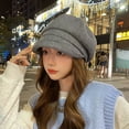 thumbnail image 5 of iHPH7 Women Hat French Beret Hats for Women Beret Hats for Women Wool Cap Newsboy Hats for Women, Gray M, 5 of 7