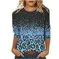thumbnail image 1 of HKEJIAOI Hauts pour Femmes à Manches 3/4 Imprimé Floral Mi-Long TG Blouse d'Été, 1 of 5
