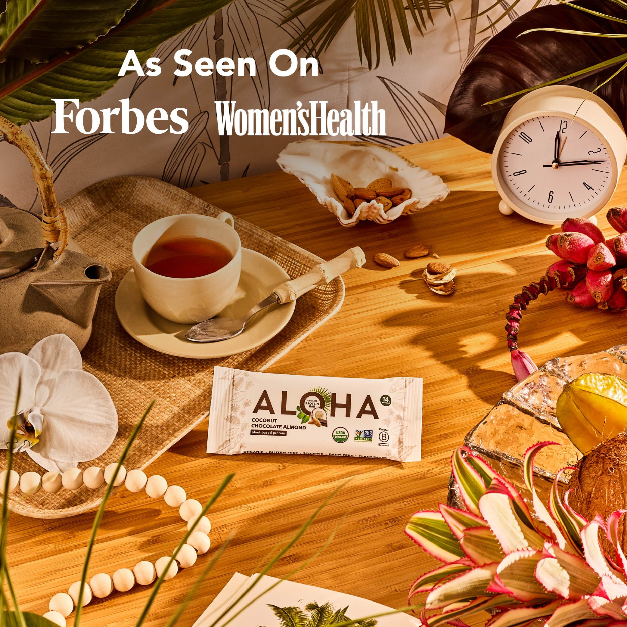 Aloha Plant Based Protein Bars, 14g Protein, Coconut Chocolate Almond, 5 Pack