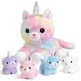 thumbnail image 1 of Juguetes de peluche con forma de unicornio para gatos KMUYSL con 4 gatitos, 1 of 7