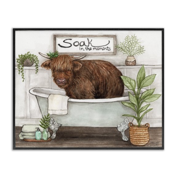 Soak In Moments Cattle Black Framed Giclee Art, design by Melinda Hipsher