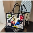thumbnail image 2 of Bolso de lona para mujer con dibujos animados de Mickey Mouse de Disney, bolso de hombro de gran capacidad, bolso de dibujos animados portátil para compras, 2 of 5