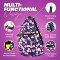 thumbnail image 3 of Womens Tennis Backpack - Taboo Fashions Ladies Tennis Bag Holds Two Racquets, Padded Straps and Side Carry Handle, 3 of 9