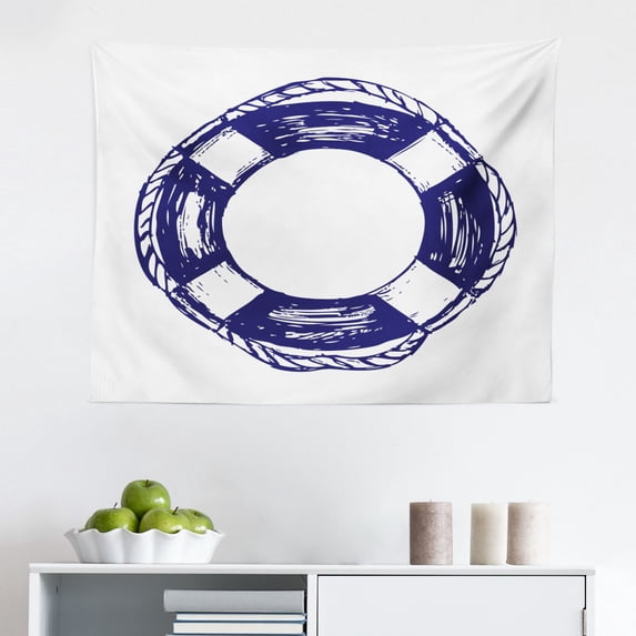 Vintage Tapestry, Retro Design Inspired Postage Illustration Beige Background Antique Stamps, Fabric Wall Hanging Decor for Bedroom Living Room Dorm, 2 Sizes, Multicolor, by Ambesonne