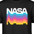 thumbnail image 3 of Teelocity Men's NASA Logo Rainbow Color Repeat Black Relaxed Fit Short Sleeve Graphic T-Shirt, 3 of 3