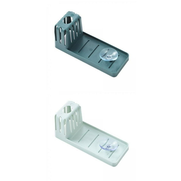 Soporte multiusos para fregadero de 2 piezas para mostrador Azul oscuro Macarena Soporte de esponja